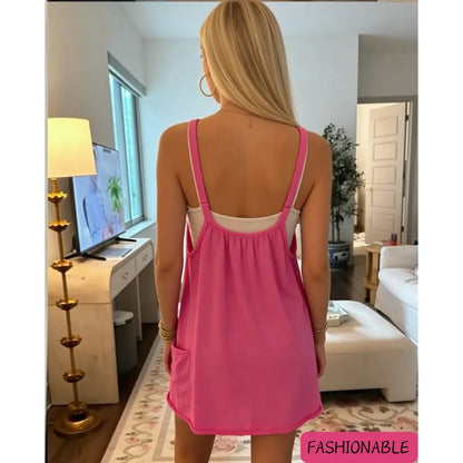 🔥Clearance sale, limited stock 🔥Women's Athletic Sleeveless Mini Dress with Built-in Shorts